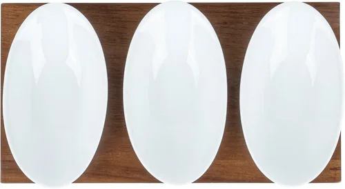Miniatura 15 de Restaurantware -Juego de cuencos de 9 onzas con bandeja - 1 juego de servir lavable en platos, incluye 3 cuencos de porcelana y 1 bandeja de bambú