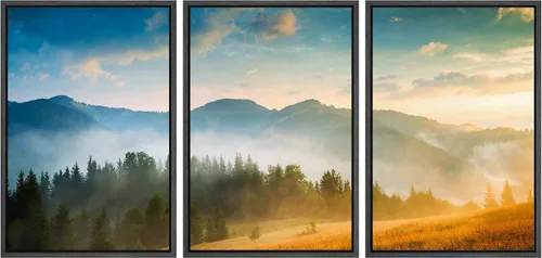 Miniatura 82 de wall26 Lienzo enmarcado para pared, juego de arte de noche estrellada sobre montañas, cielo nocturno tranquilo, naturaleza, desierto, fotografía