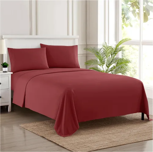 Miniatura 54 de Juego de sábanas de 1800 hilos – Sábanas de microfibra cepillada suave de calidad egipcia – Juego de ropa de cama de lujo con sábana encimera