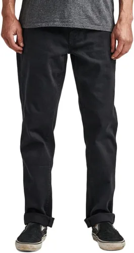 Miniatura 4 de Roark Pantalones de mezclilla HWY 128 de sarga rotos de corte recto para hombre, elegante diseño de 5 bolsillos, pantalones casuales para uso diario