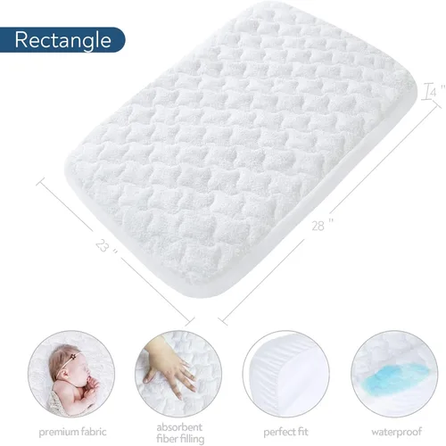 Miniatura 2 de Múltiples tamaños (16 tamaños), funda de colchón para moisés, se adapta a moisés Breeze Plus, protector de colchón acolchado impermeable, superficie