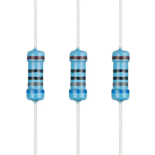 Miniatura 25 de 100 resistencias de 1 ohm 1/2 W (0.5 vatios) ±1% tolerancia de película metálica, resistencia fija de múltiples valores de resistencia opcional