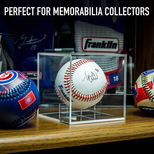 Miniatura 4 de Estuche de exhibición de béisbol, cubo acrílico con protección UV, soporte cuadrado transparente para exhibición de recuerdos y almacenamiento