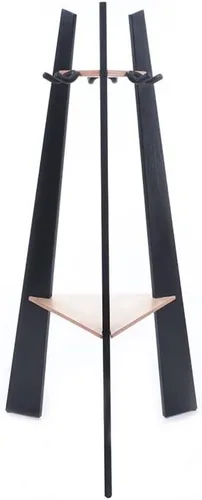 Miniatura 2 de Ruach GR-1 Estante de exhibición de madera hecho a mano de 3 vías Multi Guitar Stand - Negro