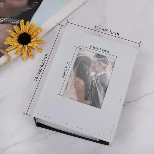 Miniatura 5 de RECUTMS - Álbum de bolsillo de 100 bolsillos 4x6, pequeños álbumes de fotos, páginas blancas, álbum de fotos vertical, álbum de boda, álbum de fotos