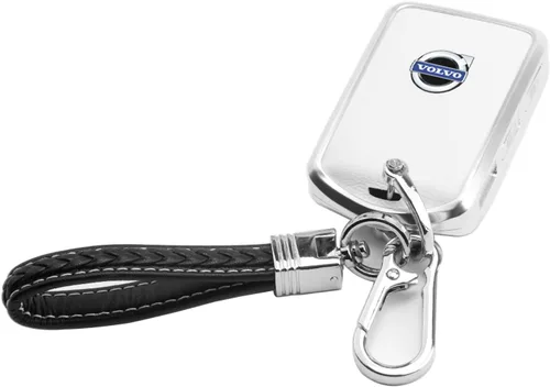 Miniatura 10 de Funda de llavero de aleación de metal, compatible con Volvo 4 botones C30 S60 S80 S90 XC40 XC60 XC70 XC90 V90 llavero, funda de TPU azul, Goma