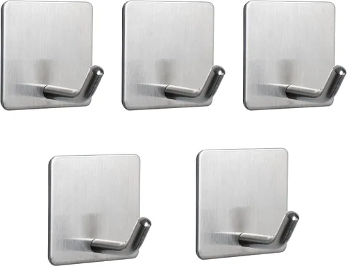 NearMoon Ganchos adhesivos, ganchos de pared de baño resistentes, impermeables, de acero inoxidable, para colgar toallas, soportes para ropa para
