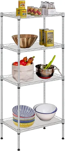 Miniatura 11 de FDW - Estantería metálica : 6 estantes de alambre de acero resistente ajustables, con ruedas, 48 pulgadas (L) x 18 pulgadas (An) x 76 pulgadas (A)