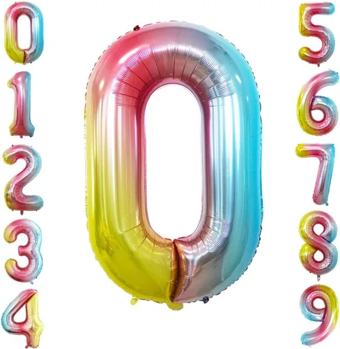 Miniatura 5 de Goer, conjunto de globos de papel aluminio para decoraciones de cumpleaños, globos de las letras de feliz cumpleaños y de números Oro