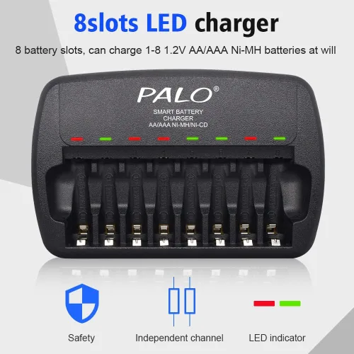Miniatura 6 de Paquete de 16 baterías AAA recargables con kit de cargador, baterías de autodescarga baja Ni-MH de 1.2 V Ni-MH Triple A con ranura independiente