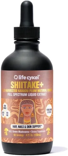 Miniatura 2 de Life Cykel - Extracto de hongo Shiitake con ciruela Kakadu - Suplemento orgánico avanzado de hongos para cabello, uñas y piel - Potente refuerzo