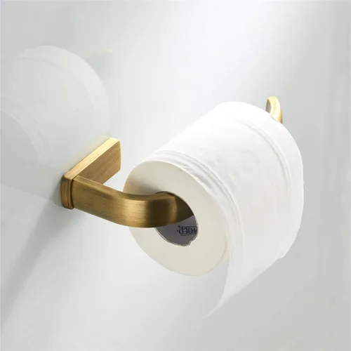 Miniatura 2 de Flybath Juego de 2 piezas, soporte para papel higiénico y toallero de 22 pulgadas, accesorios de baño de latón antiguo (bronce cepillado)