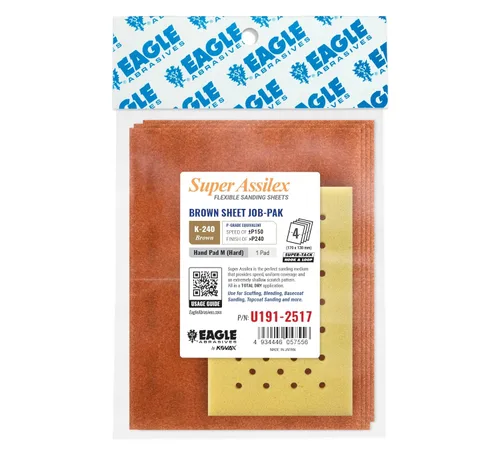 Miniatura 13 de Super Assilex Hojas de Lijado Flexibles Job-PAK, Lime K-1000, U191-2507, 4 Hojas + 1 Almohadilla de Mano M para Medias Hojas K-1000 Lima