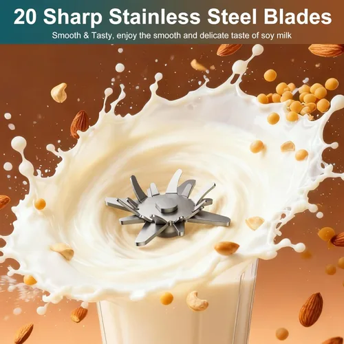 Miniatura 6 de Máquina para fabricar leche de nuez 8 en 1, licuadora de leche de soja de 40 onzas, leche de soja casera, leche de avena, leche de almendras, jugo