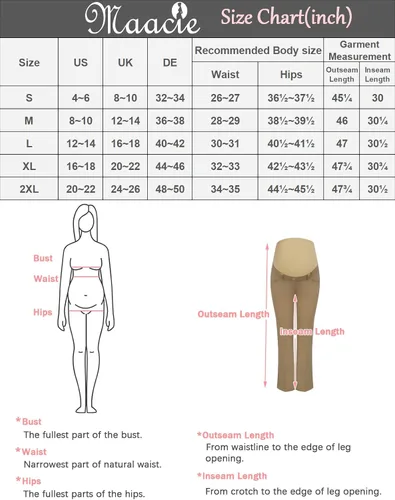 Miniatura 3 de Maacie Leggings acampanados de maternidad sobre el vientre, pantalones de corte de bota con bolsillos para yoga, trabajo casual