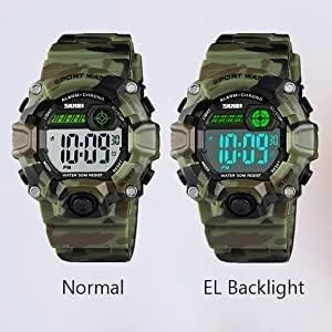 Miniatura 3 de CakCity Boys Camouflage LED Sports Kids Watch Waterproof Digital Electronic Military Wrist Watches for Kids with Silicone Band Alarm Stopwatch