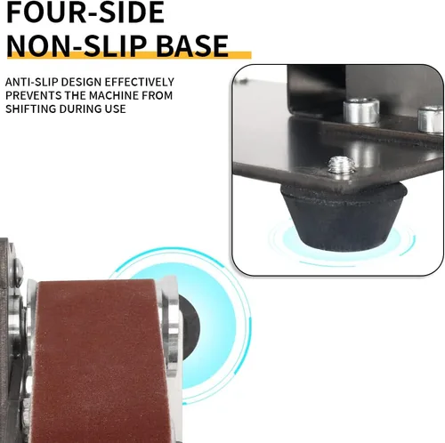 Miniatura 5 de Mini Lijadora de Banda Banco Rectificadora de Metal para Hacer Cuchillos Pequeña Máquina Eléctrica de Afilar, Pulidora de 7 Velocidades Ajustables