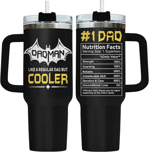 Miniatura 12 de 34HD Regalos de cumpleaños para el Día del Padre, de parte de su hija o hijo, taza de viaje aislada para 50 cumpleaños, clásico de 40 onzas con asa