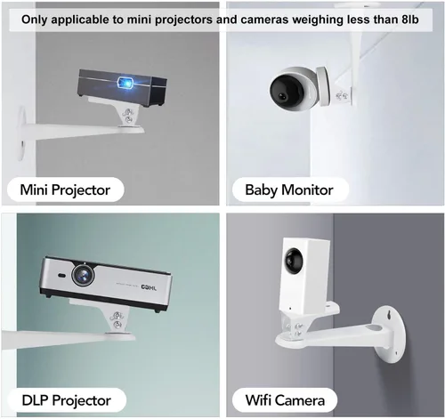 Miniatura 5 de Soporte de pared para mini proyector/colgador de proyector/carcasa de cámara de seguridad CCTV (blanco) - para CCTV/cámara/proyector/webcam