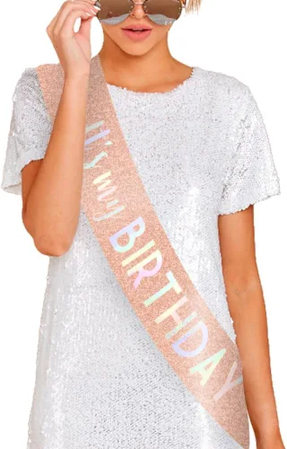 Miniatura 2 de Banda de cumpleaños – Banda «It's My Birthday» – Decoraciones de cumpleaños para mujeres, cumpleaños, niñas, accesorios de cumpleaños, decoraciones