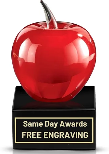 Miniatura 37 de Premio de Vidrio Artístico Soplado a Mano – Premio Elegante con Grabado Personalizado para Corporativo, Deportes, Jubilación, Reconocimiento