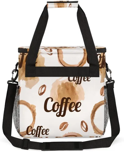 Miniatura 5 de Cafetera de acuarela, bolsa de café en granos, bolsa de almacenamiento de transporte de viaje, compatible con Keurig K-Mini o K-Mini Plus, portátil
