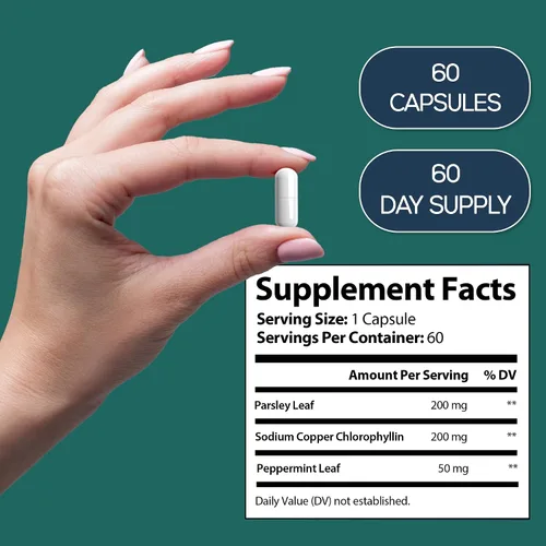 Miniatura 5 de Cápsulas de clorofila de 450 mg, píldoras naturales de clorofila para mujeres y hombres - Suplemento de clorofila altamente biodisponible - 120