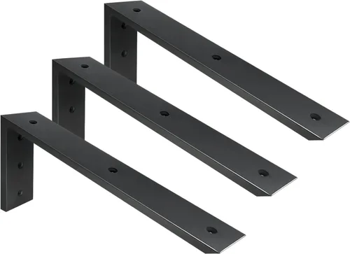 Miniatura 8 de WINKER Soporte para encimera, paquete de 2 unidades resistente de soporte oculto en L para estante de 3/8 pulgadas de grosor, 10 x 6 x 2.5 pulgadas