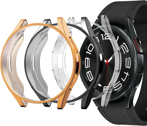 Miniatura 17 de Funda compatible con Samsung Galaxy Watch 6 Classic de 1.693 in 2023, suave TPU chapado en todo el contorno, a prueba de arañazos, funda protectora