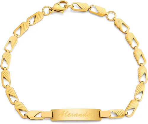Tina&Co Pulsera Personalizada con Nombre de Bebé Personalizada Chapada en Oro de 18K para Recién Nacidos a Niños Niña Niño Cumpleaños Regalo de Baby
