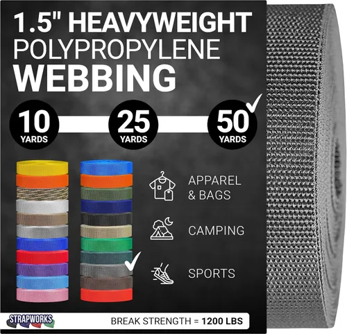 Miniatura 49 de Strapworks Heavyweight Polypropylene Webbing - Heavy Duty Poly Strapping for Outdoor DIY Gear Repair, 1.5 Inches