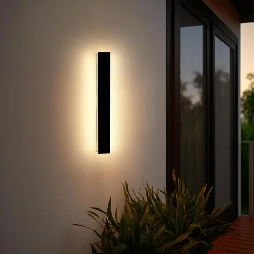 Mikeru Lámparas de Pared para Exteriores de 23.6 Pulgadas, 3000K/4500K/6000K Tres Colores Conmutables, Apliques de Pared Exteriores Modernos de