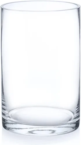 Enova Floral Jarrón cilíndrico de vidrio transparente de 4 x 6 pulgadas, florero redondo para velas flotantes de huracán, pequeño jarrón de vidrio