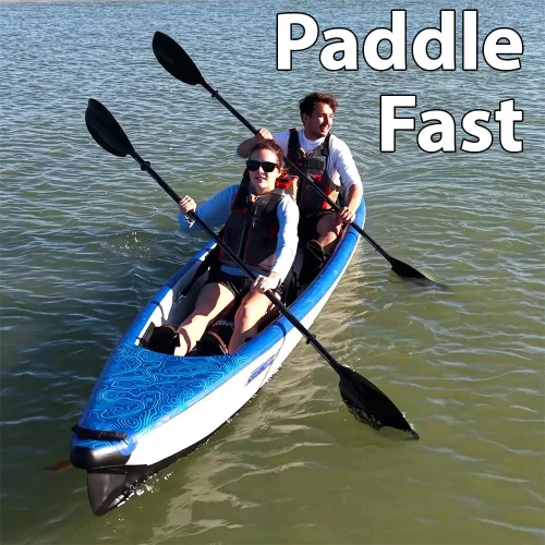 Miniatura 2 de Sea Eagle RazorLite Kayak inflable – Ligero, punto caído, kayak de turismo de alta velocidad – Solo o en tándem – Asiento trasero alto, remo (s)