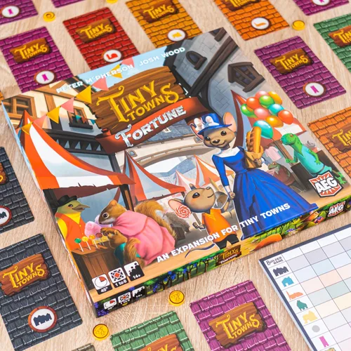 Miniatura 4 de AEG Tiny Towns: Fortune Expansion Agrega nuevos edificios, introduce dinero El uso inteligente de recursos limitados determina el éxito 1-6