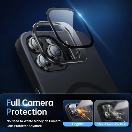 Miniatura 7 de Funda para iPhone 14 Pro, protección contra caídas de grado militar, compatible con MagSafe, soporte integrado y protector de lente de cámara, funda