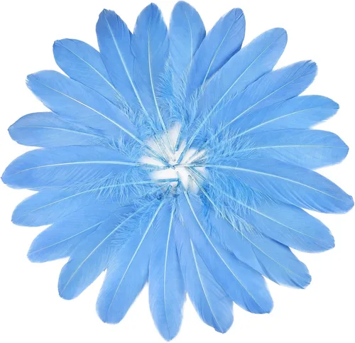 Miniatura 30 de FeelfunFeather 120 piezas de plumas de ganso gris natural de 6-8 Pulgadas 15-20cm, plumas decorativas a granel para manualidades DIY, cosplay