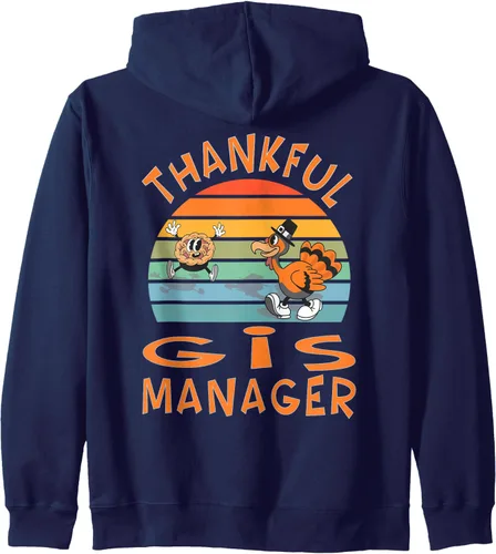 Miniatura 6 de GIS Manager Job Funny Thanksgiving Zip Hoodie