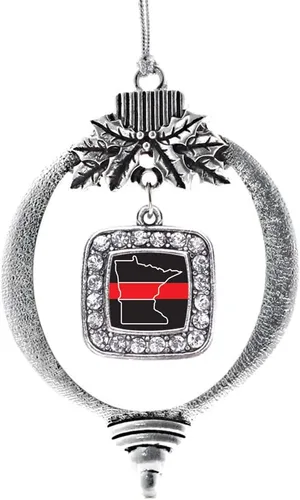 Miniatura 211 de Inspired Silver - Nana púrpura - Adorno de Navidad plateado - Adorno cuadrado para árbol de Navidad con circonita cúbica - Decoración colgante
