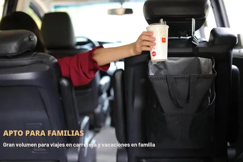 Miniatura 8 de Ginsco Nueva Bolsa de basura de viaje a prueba de fugas, 3.5 galones, gran capacidad, para colgar en el automóvil, con tapa de gancho y bucle
