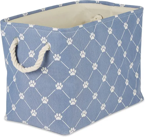 Miniatura 30 de Bone Dry - Colección de almacenamiento para mascotas con diseño de huella de pata y hueso, rectángulo pequeño, 14x8x9 pulgadas, color rosa 2-Rosa