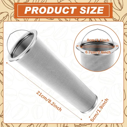 Miniatura 2 de 3 filtros de café frío con asa, filtro de tarro de acero inoxidable de 2 cuartos de galón para boca ancha, frasco de masón, infusor de té, filtro