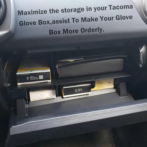 Miniatura 7 de Organizador de divisores de guantera compatible con accesorios Toyota Tacoma 2016 2017 2018 2019 2020 2021 2022 2023, almacenamiento