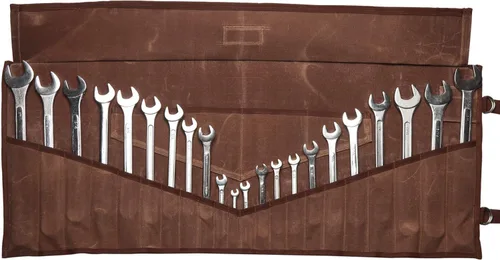Miniatura 2 de BULL TOOLS BT 18-900 Dos Lados, revestimiento de cera y resistente al agua, 26 bolsillos de peso pesado 624 g. Bolsa y rollo de herramientas y llave