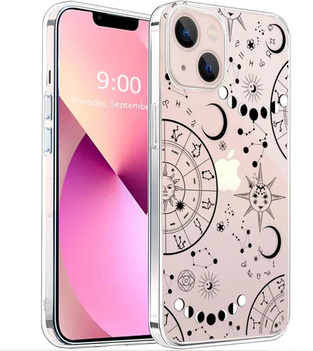 Miniatura 13 de Unov - Funda compatible con iPhone 13 Pro, funda transparente con diseño, patrón floral en relieve, suave protector delgado de TPU contra golpes