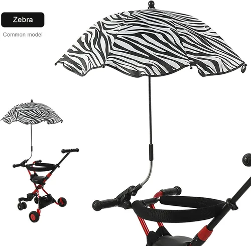 Miniatura 3 de TITA-DONG Paraguas universal ajustable para silla de playa, sombrilla de protección UV con abrazadera, estampado de cebra Patrón de cebra