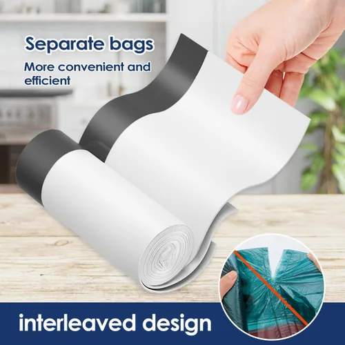 Miniatura 3 de Bolsas de basura pequeñas resistentes con cordón de 1.5 galones, 120 unidades, pequeñas bolsas de plástico para botes de basura de 4.5 a 6 litros