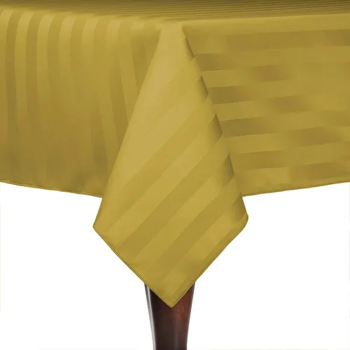 Miniatura 21 de Ultimate Textile Mantel rectangular de rayas satinadas, 59.8 x 90.2 in, color marrón oscuro