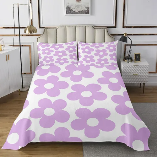 Miniatura 7 de Erosebridal Juego de edredón floral negro, tamaño individual, lindo juego de colcha de flores para niños y niñas, juego de colcha de acuarela
