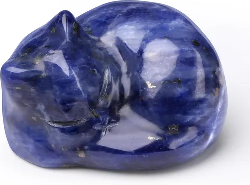 Miniatura 27 de QINJIEJIE Gato de Cristal de Obsidiana Negra de 2 Pulgadas, Piedras Preciosas de Gato Negro, Decoraciones de Estatua de Piedra Curativa, Lindas
